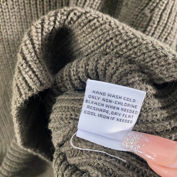 525 American Sweater Medium Brown Chunky Knit V-Neck Long Sleeve Oversized - Picture 7 of 7